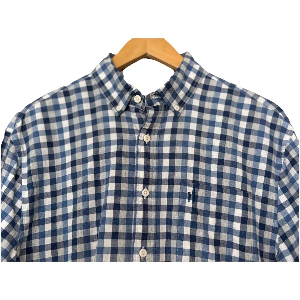 Johnnie O Hangin Out Shirt Picnic Plaid Button Down Medium Cotton Long Sleeve
